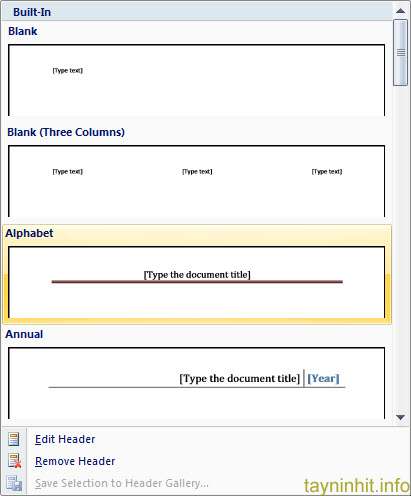 Cách đánh tiêu đề Header, Footer Word