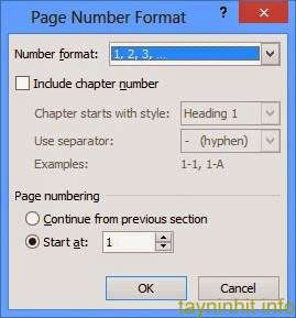 Cách đánh số trang bất kỳ trong Word