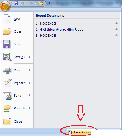 Thiết lập chế độ lưu tự động trên Excel 2007, 2010