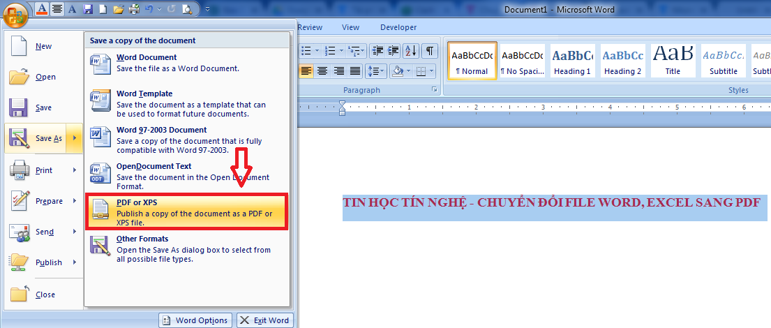 Phần mềm chuyển word sang pdf
