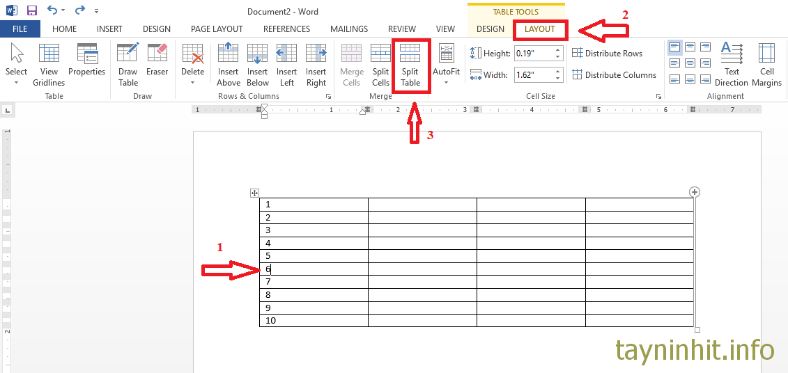 Cách Tách Bảng, Nối Bảng Trong Word
