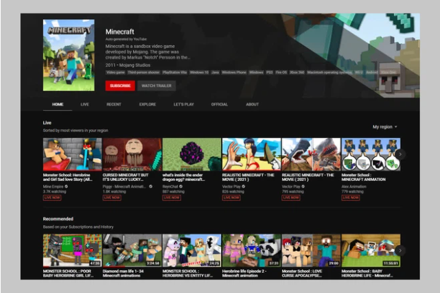 Cảnh giác với những video về Minecraft con bạn đang xem trên YouTube: Chúng bẩn thỉu, chứa đầy máu me và bạo lực