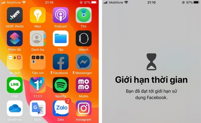 Cài đặt giới hạn thời gian sử dụng ứng dụng trên iPhone
