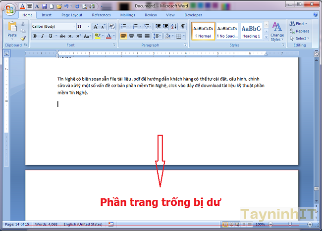 Cách xoá trang trắng trong Word