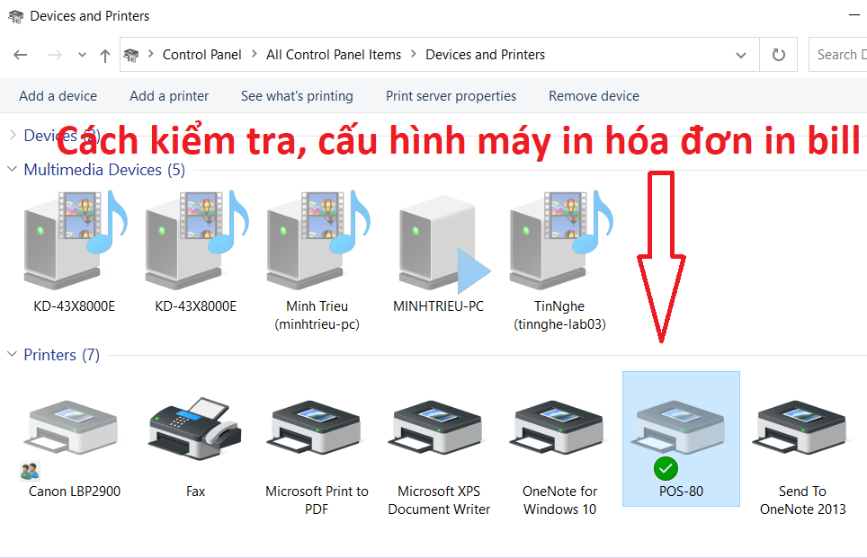 Cách cấu hình, kiểm tra máy in hóa đơn in bill