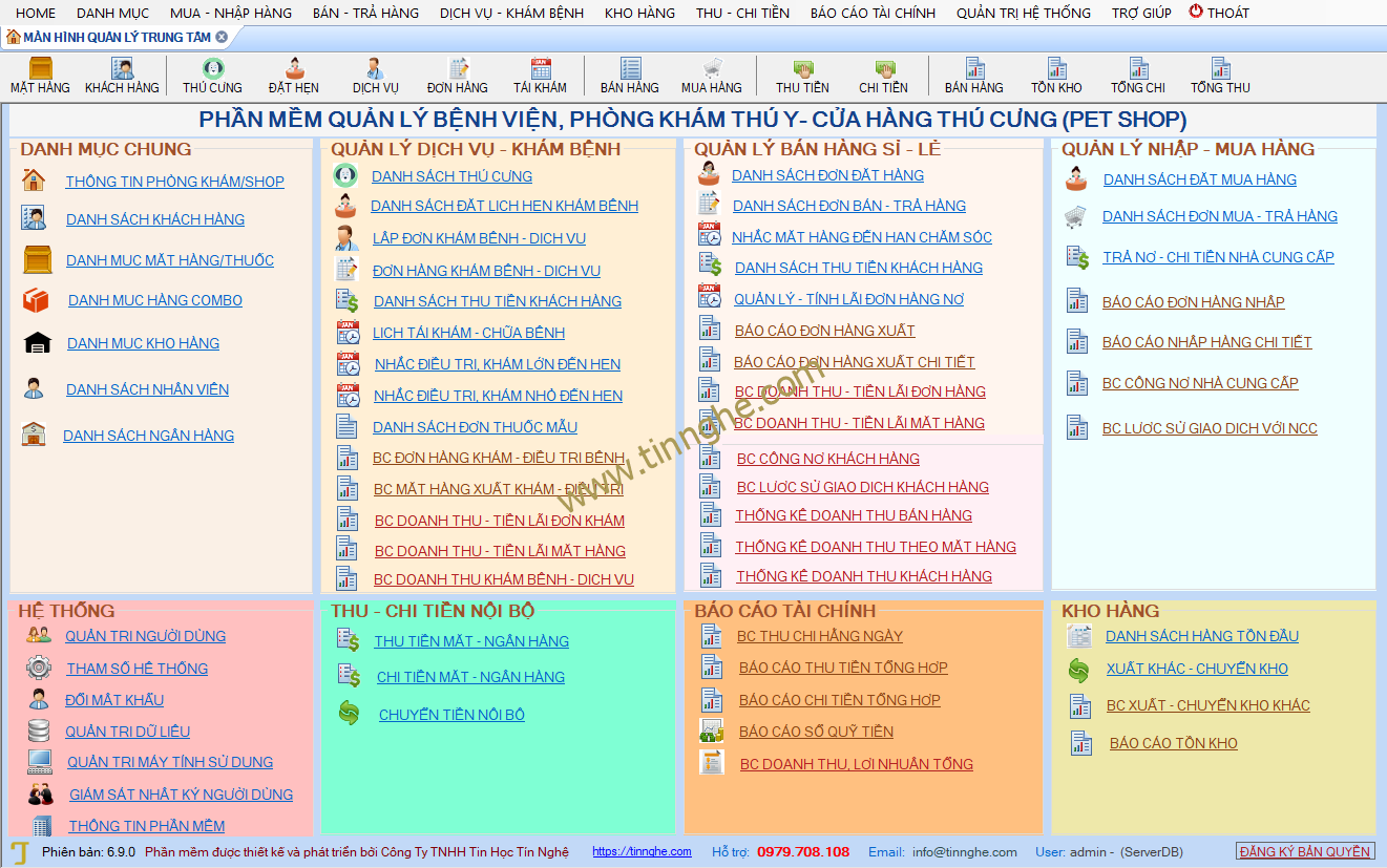 Phần mềm quản lý Phòng Khám Nhà Thuốc Thú Y