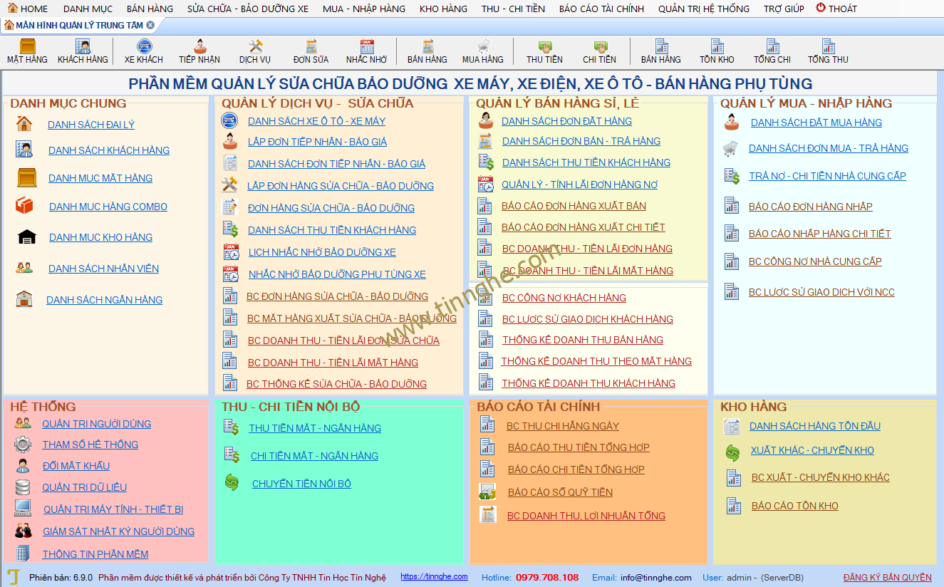 Phần mềm quản lý trung tâm sửa chữa bảo hành xe