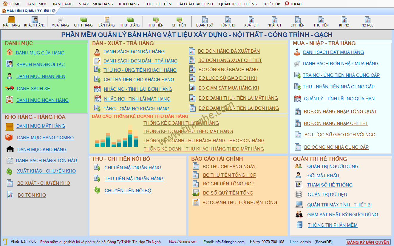 Phần mềm quản lý bán hàng Vật Liệu Xây Dựng, Công trình